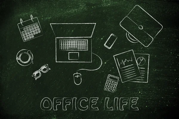 Ilustración de la vida de oficina y gerente —  Fotos de Stock