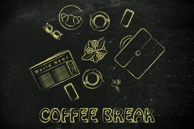 İş öğle yemeği ya da kahve molası illüstrasyon