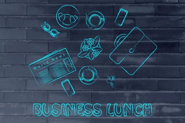 Business lunch or coffee break illustration