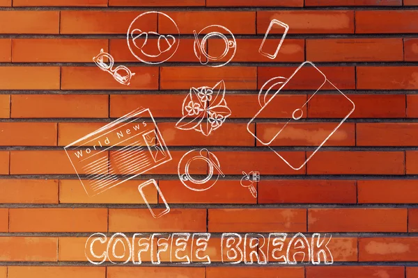 Business lunch or coffee break illustration — Stock Photo, Image