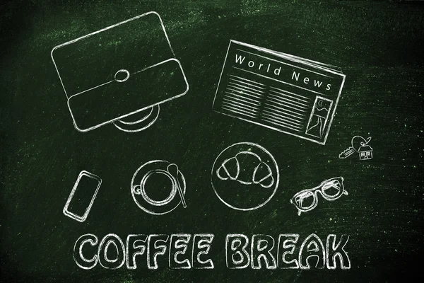 Almoço de negócios ou coffee break ilustração — Fotografia de Stock