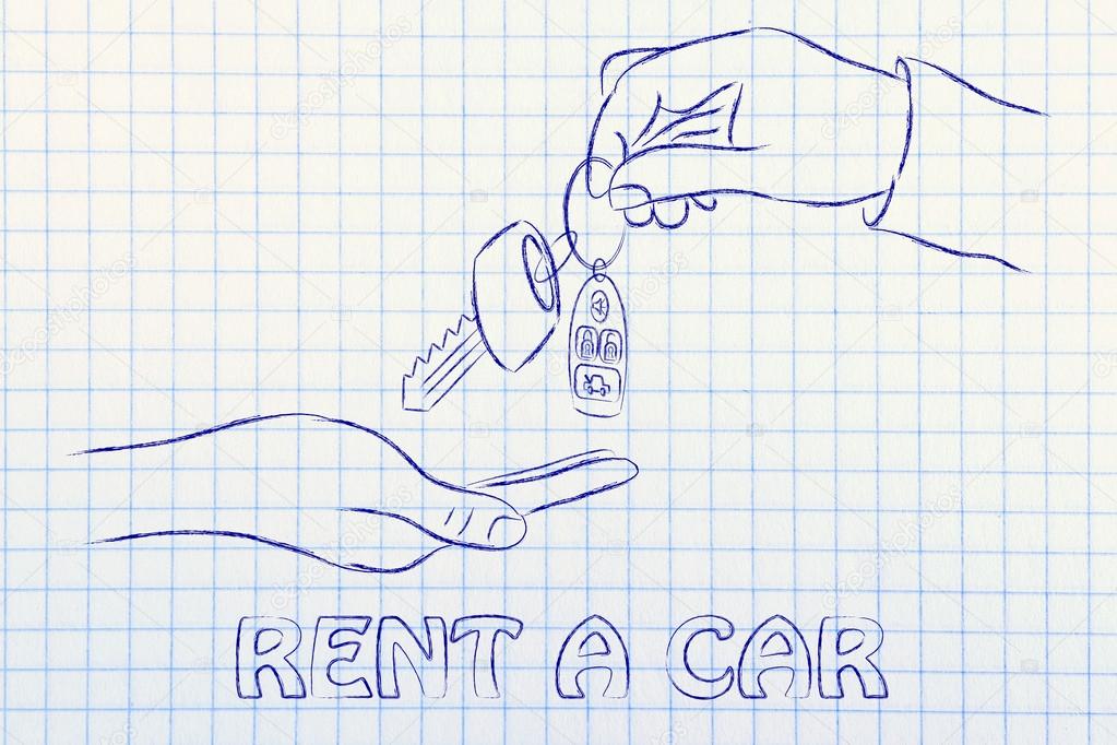 hands exchanging car keys with remote