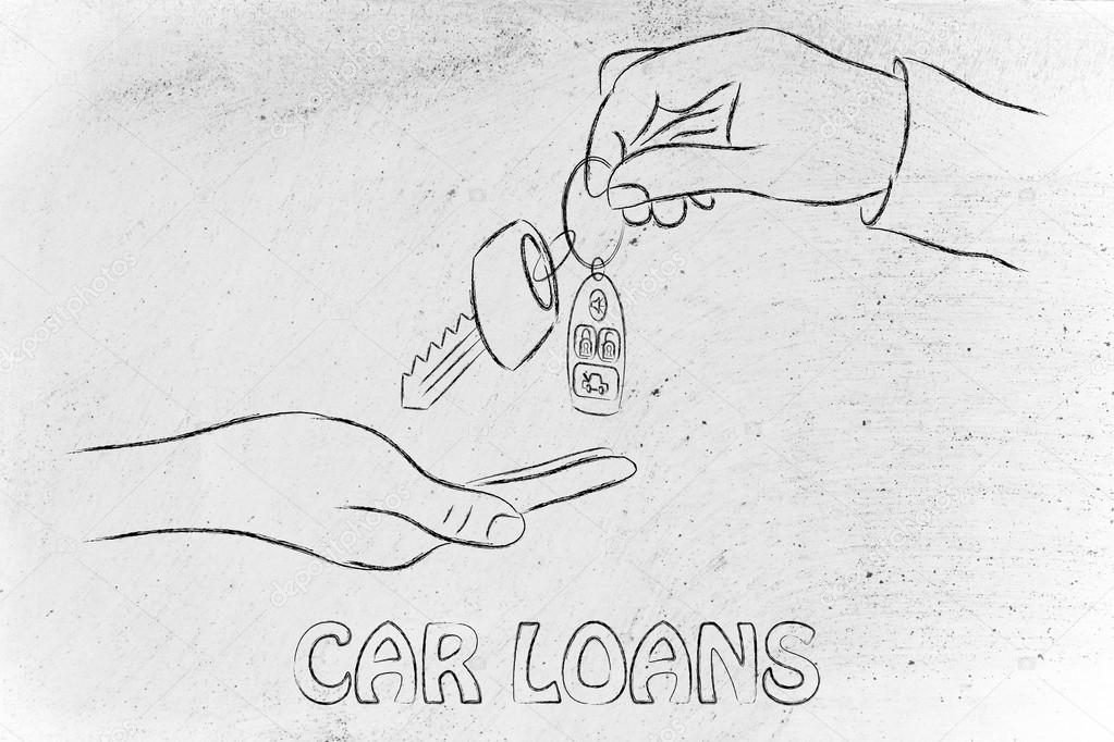 hands exchanging car keys with remote