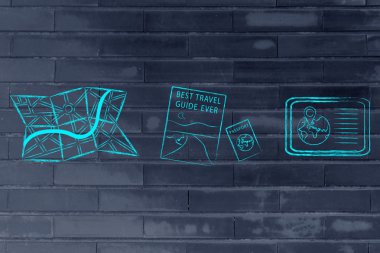 Kağıt harita, Seyahat Rehberi ve tablet ile gps bilgi