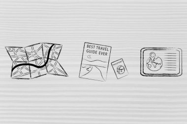 Kağıt harita, Seyahat Rehberi ve tablet ile gps bilgi