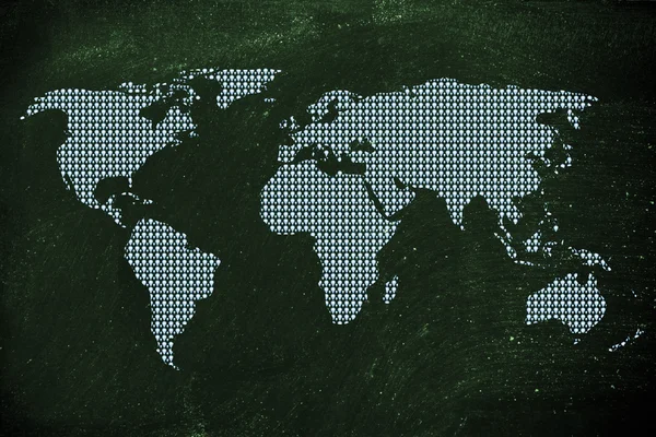 Mapa mundial de pines de geolocalización —  Fotos de Stock