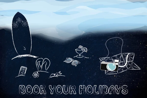 seyahat endüstrisinin: plajda yaz tatili için nesneleri