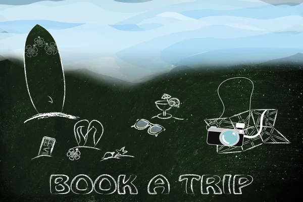 seyahat endüstrisinin: plajda yaz tatili için nesneleri