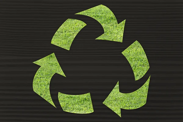 Recycling-Symbol aus Gras — Stockfoto