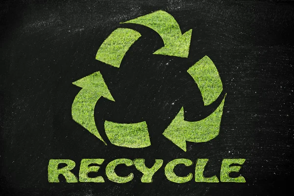 Recycling-Symbol aus Gras — Stockfoto