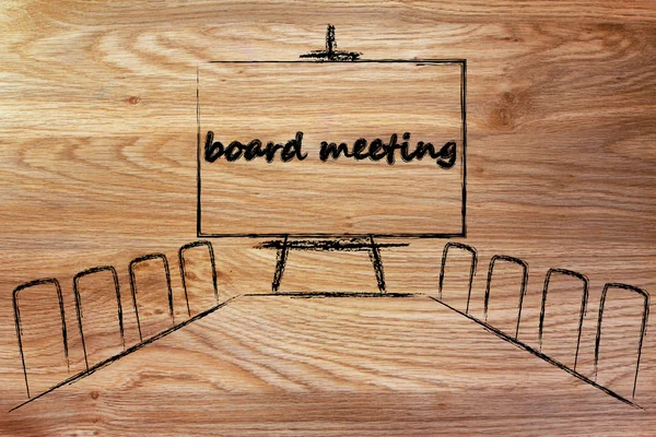 Management board in meeting room