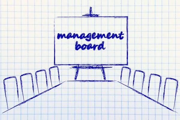 Management board in meeting room