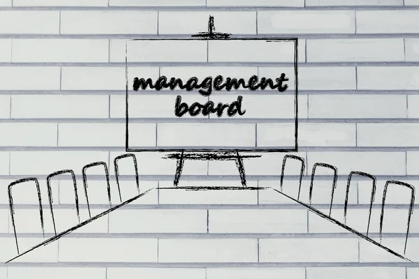 Management board in meeting room — Stock Photo, Image