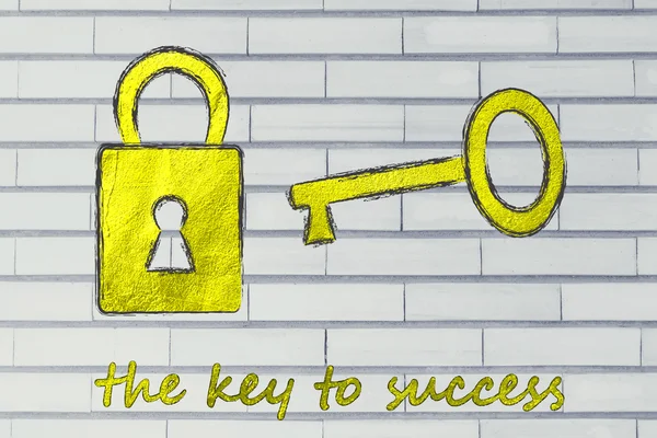 Metafoor van het krijgen van de sleutel tot succes — Stockfoto