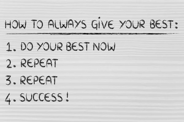 Αστεία λίστα του βήματα να κάνουμε πάντα το καλύτερο — Φωτογραφία Αρχείου
