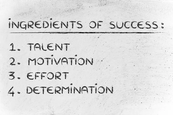 List of the ingredients of success — Stock Photo, Image