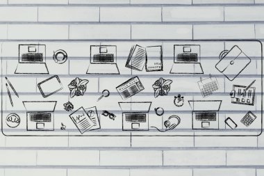 İşbirliği ve ekip çalışması illüstrasyon