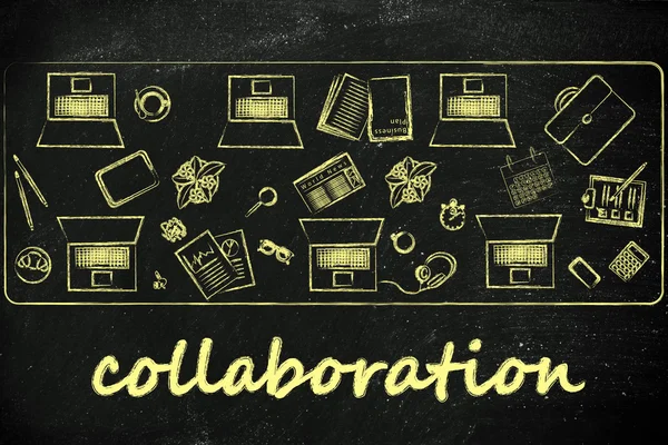 Collaborations and teamwork illustration — Stock Photo, Image