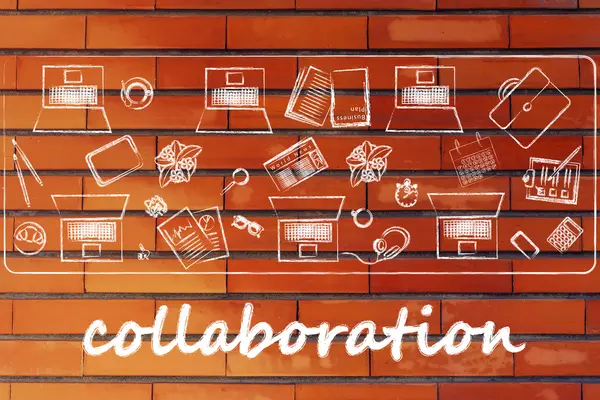 Collaborations and teamwork illustration — Stock Photo, Image