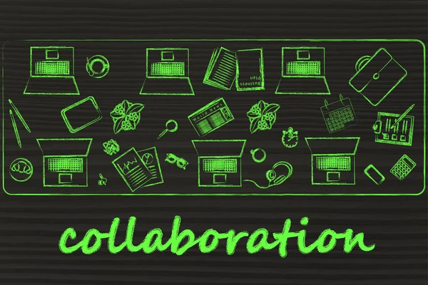 Collaborations and teamwork illustration — Stock Photo, Image