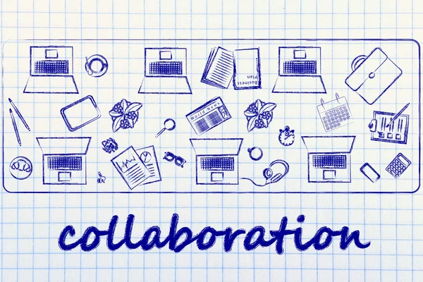 Collaboration et travail d'équipe illustration — Photo