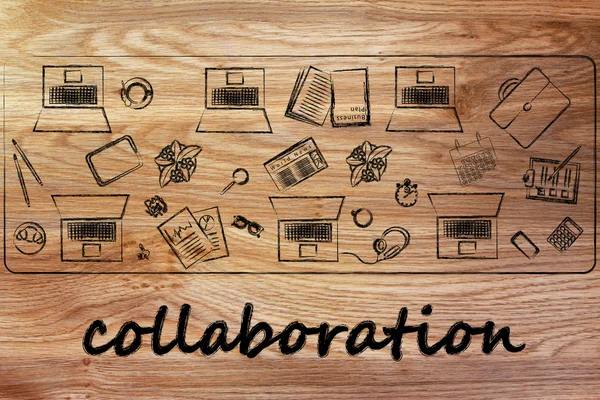 Collaborations and teamwork illustration — Stock Photo, Image