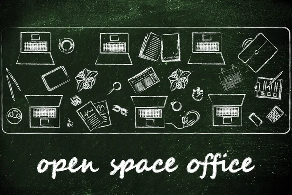 Open space office and teamwork — Stock Photo, Image