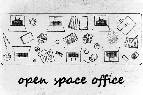 Open space office and teamwork — Stock Photo, Image