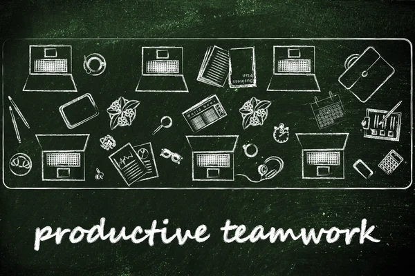 Productivity teamwork illustration — Stock Photo, Image