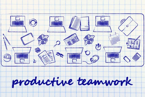 Productividad ilustración del trabajo en equipo — Foto de Stock