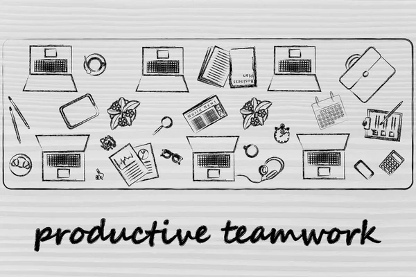 Produttività lavoro di squadra illustrazione — Foto Stock