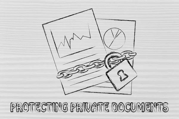 Ochrona dokumentów prywatnych ilustracja — Zdjęcie stockowe