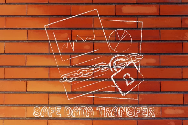 Ilustração de transferência segura de dados — Fotografia de Stock