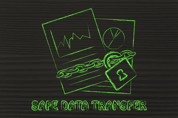 Ilustración segura de transferencia de datos — Foto de Stock