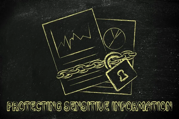 Protecção das informações sensíveis ilustração — Fotografia de Stock