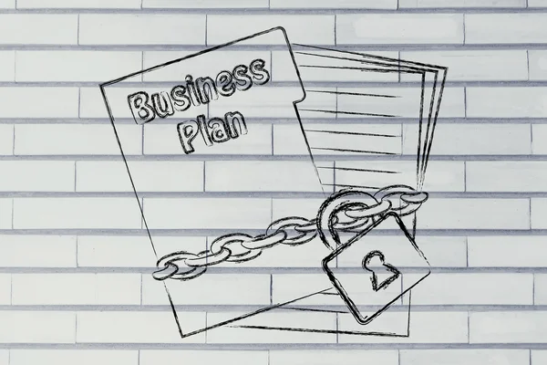 Конфиденциальная иллюстрация бизнес-плана — стоковое фото