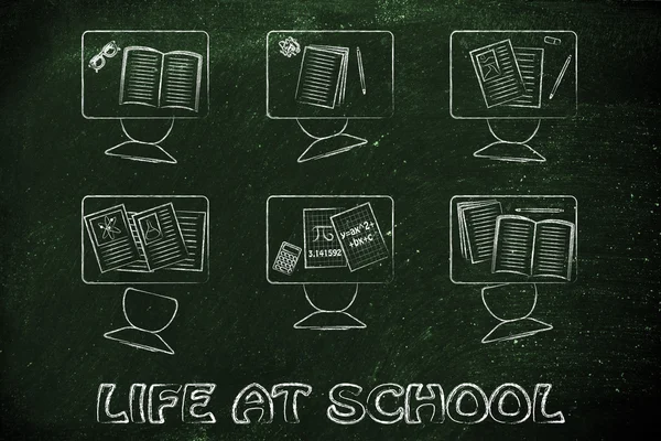 A vida na escola ilustração — Fotografia de Stock