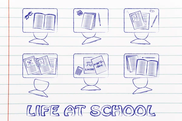 A vida na escola ilustração — Fotografia de Stock