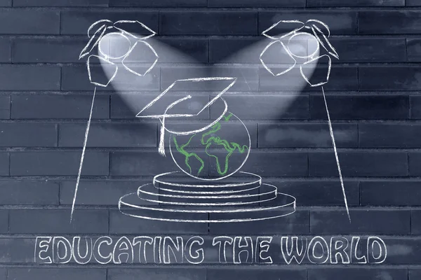 Educating the world illustration — Stock Photo, Image