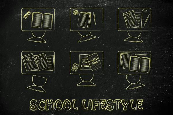 School levensstijl illustratie — Stockfoto