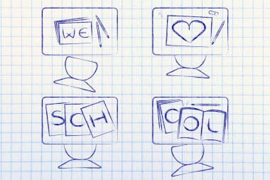 Okul illüstrasyon seviyoruz