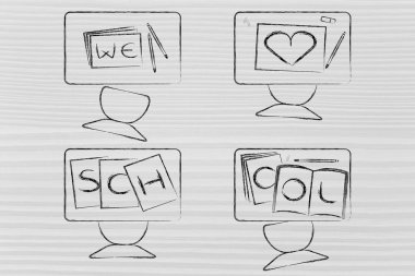 Okul illüstrasyon seviyoruz