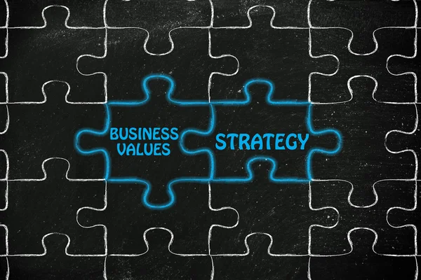 Business plan & strategy puzzle illustration — Stock Photo, Image