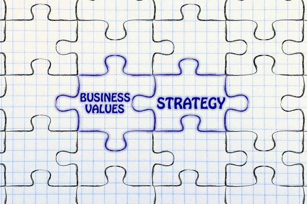 Businessplan & Strategie Puzzle Illustration — Stockfoto