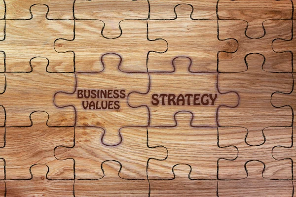 Businessplan & Strategie Puzzle Illustration — Stockfoto