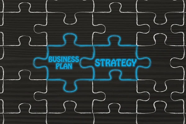 Podnikatelský plán & strategie puzzle obrázku — Stock fotografie