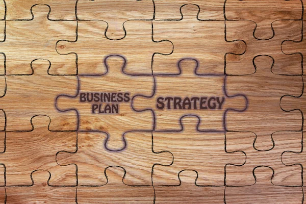 Businessplan & Strategie Puzzle Illustration — Stockfoto