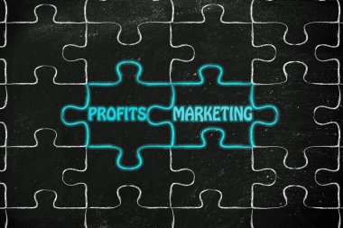 Kar ve pazarlama bulmaca illüstrasyon