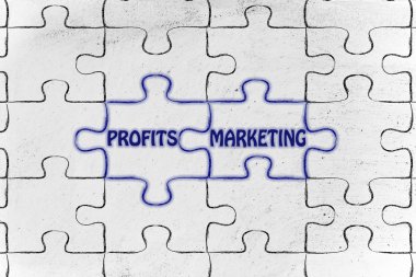 Kar ve pazarlama bulmaca illüstrasyon