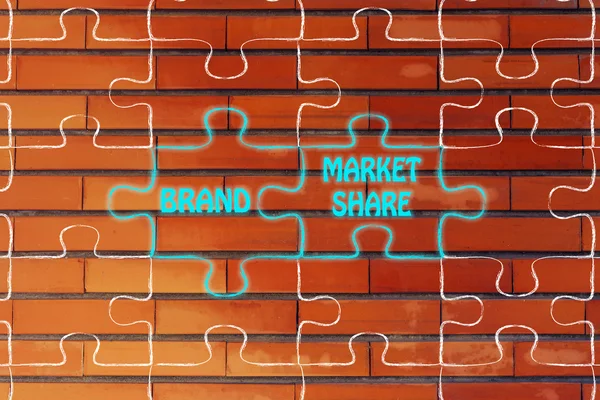 Brand & market share puzzle illustration — Stock Photo, Image